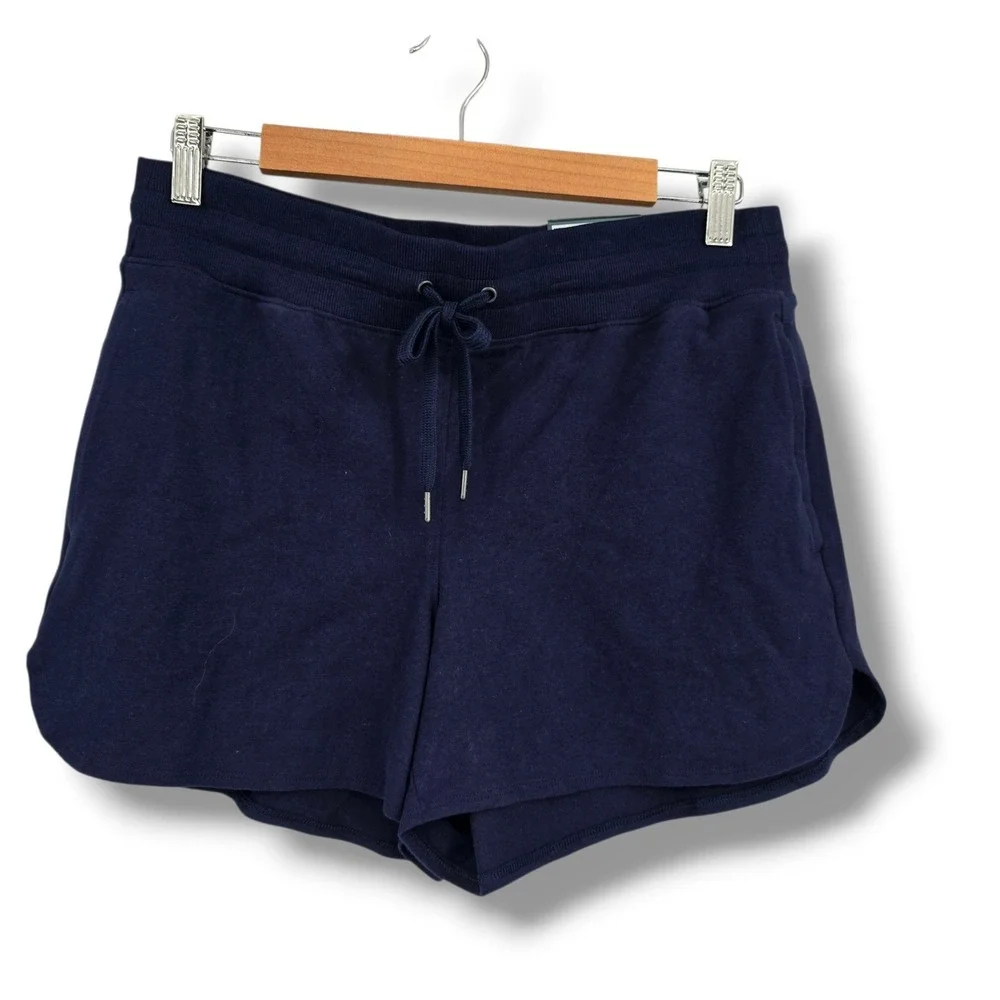 New Tek Gear Womens Navy Blue Essential Gear Mid Rise Active Shorts Size Medium
